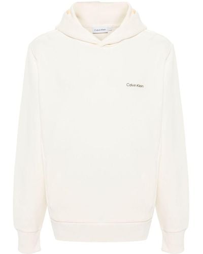 Calvin Klein Logo-Print Hoodie - White
