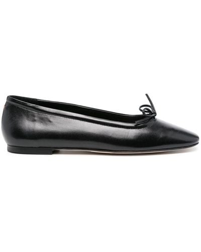 Aeyde Delfina Leather Ballerina Shoes - Black