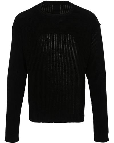 Rick Owens Lido Biker Cotton Sweater - Black