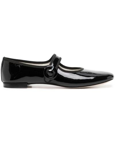 Repetto Georgia Patent-Leather Mary Jane Court Shoes - Black