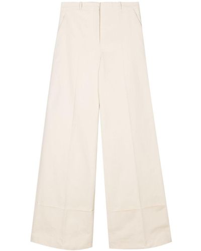 Del Core Wide-Leg Cotton Trousers - White