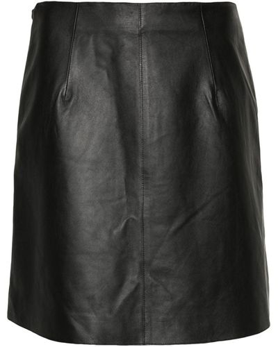 By Malene Birger A-Line Leather Skirt - Black