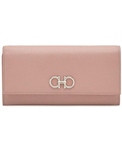 Ferragamo Gancini Leather Wallet - Pink
