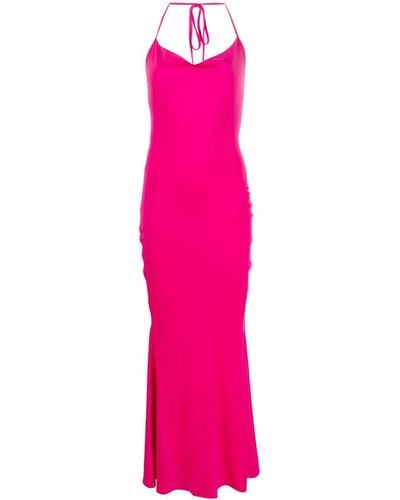 Suboo Garnet Deep Halterneck Maxi Dress - Pink