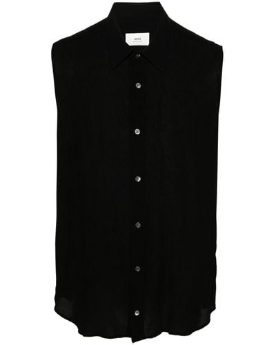 Ami Paris Ami-De-Coeur-Motif Shirt - Black