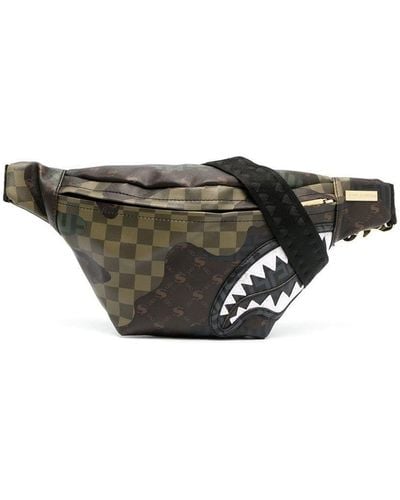 Sprayground Shark Camouflage Pouch Belt Bag - Grey