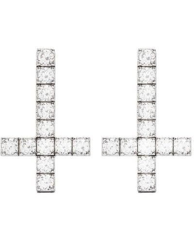 DARKAI Reversed Cross Stud Earrings - White