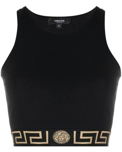 Versace La Greca Cut-Out Sports Bra - Black