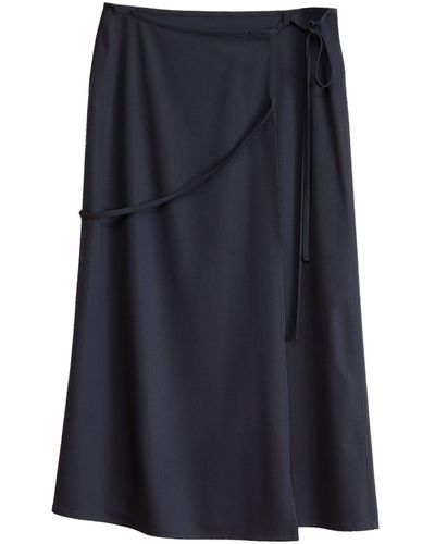 Lemaire Tie-fastening Wrap Maxi Skirt - Blue