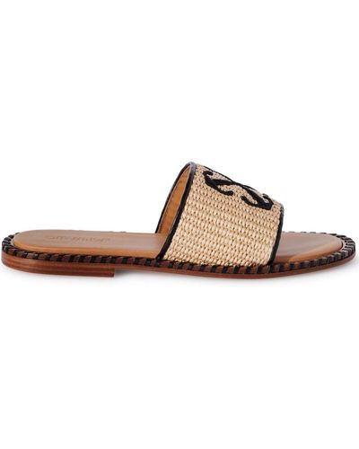 Off-White c/o Virgil Abloh Off- Twist Arrow Raffia Slides - Brown