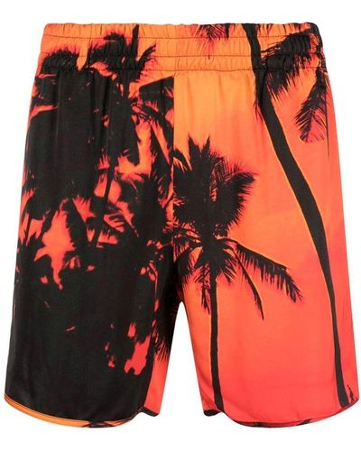 BLUE SKY INN Sky Inn Palm-Tree Print Swim Shorts - Orange