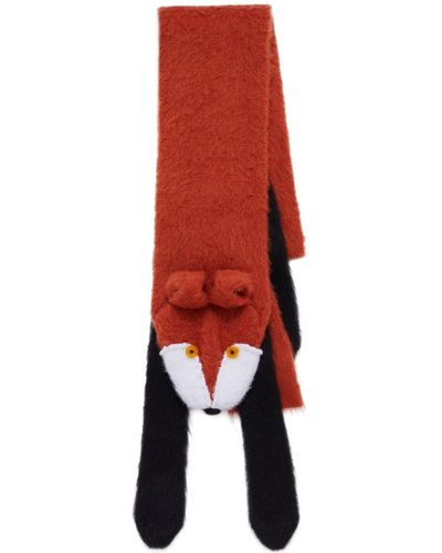Marni Fox Knitted Scarf - Red