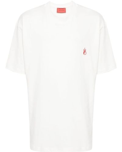 Vision Of Super Flame-Embroidered T-Shirt - White