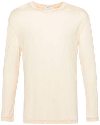 Lemaire Longsleeved Silk Jersey Top - Natural
