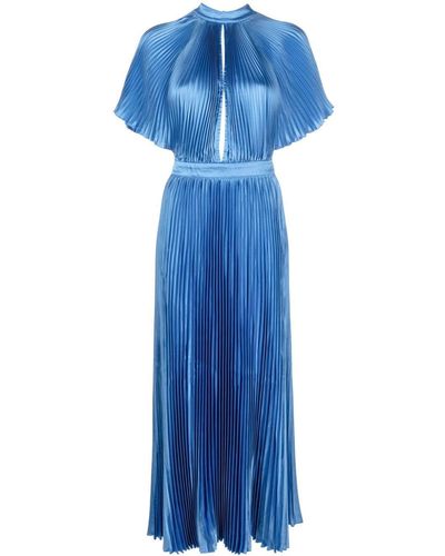 L'idée Elite Pleated Maxi Dress - Blue