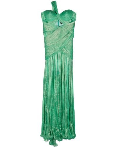 IRIS SERBAN Eva Silk Maxi Dress - Green