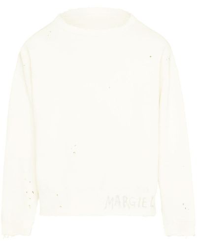 Maison Margiela Handwritten Cotton Sweatshirt - White