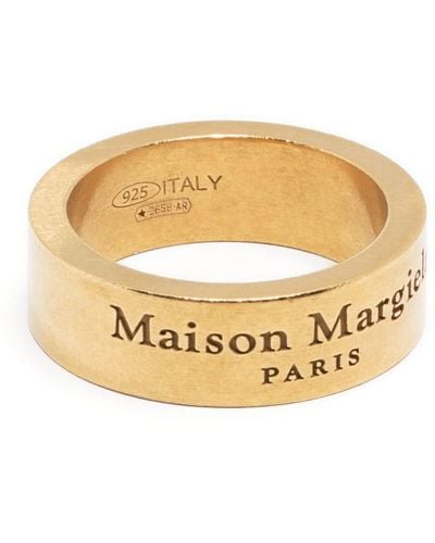 Maison Margiela Engraved-Logo Ring - Metallic