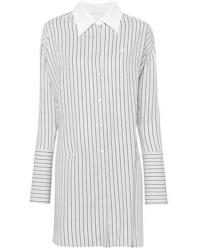 Courreges Logo-Patch Striped Shirt - White