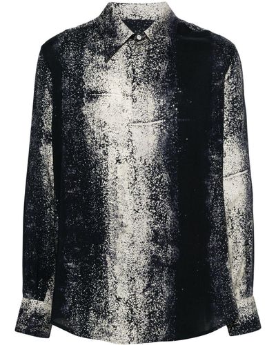 FEDERICO CINA Speckle-Print Shirt - Black