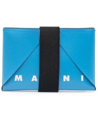 Marni Origami Elastic-band Cardholder - Blue