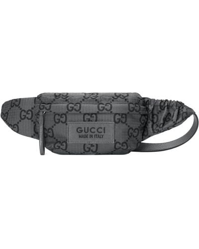 Gucci Gg-Damier Logo-Patch Belt Bag - Grey