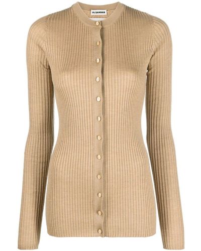 Jil Sander Crew-Neck Ribbed Jumper - Natural