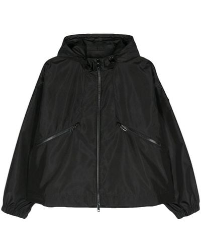 Moncler Logo-Appliqué Hooded Jacket - Black