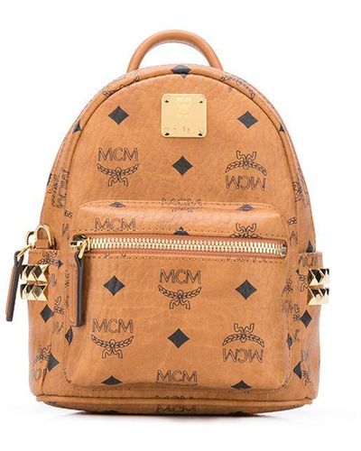 MCM Repeat Logo Backpack - Natural
