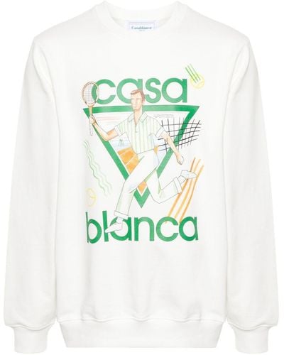 Casablancabrand Logo-Print Organic Cotton Sweatshirt - Green
