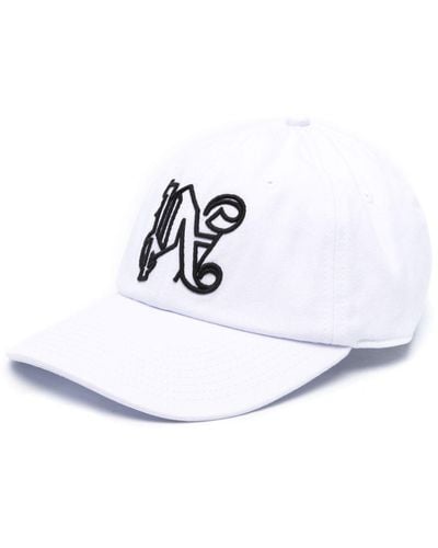 Palm Angels Monogram Embroidered Baseball Cap - White