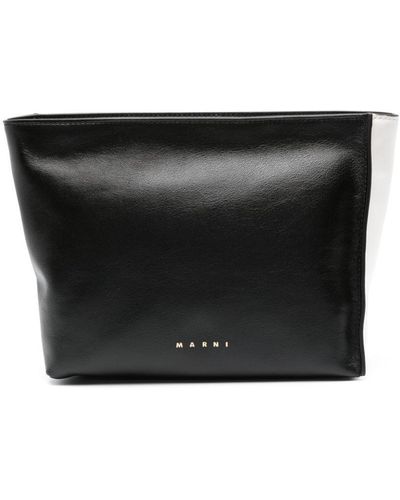 Marni Logo-Print Detail Clutch Bag - Black