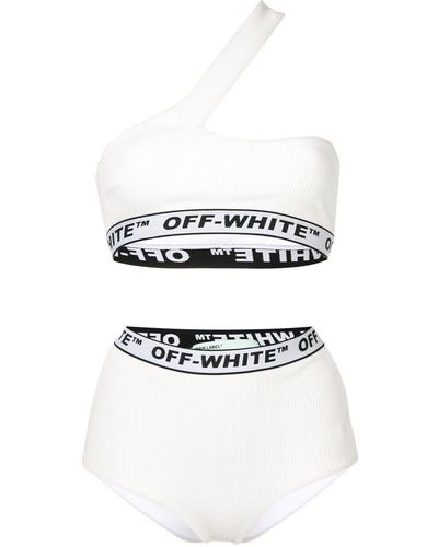 Off-White c/o Virgil Abloh One Shoulder & High Waist Bikini Set - White