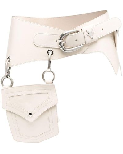 Inan Leather Buckle Belt - Natural