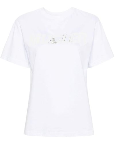 Mugler Logo-Print Cotton T-Shirt - White
