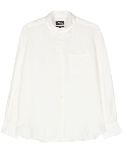 A.P.C. Classic-Collar Linen Shirt - White