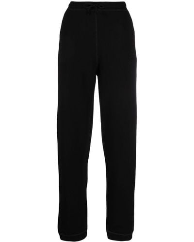 Ganni Embroidered-Logo Track Trousers - Black