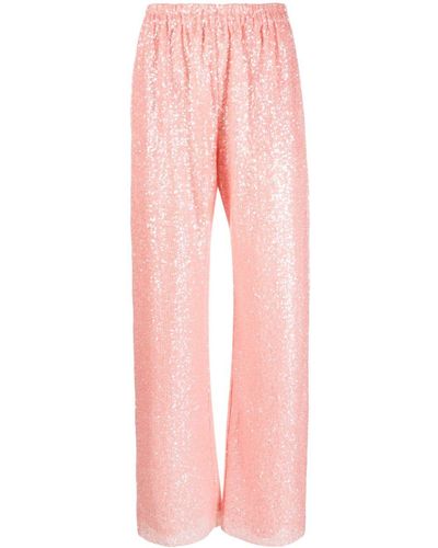 Stine Goya Fatou Sequinned Straight-Trousers - Pink