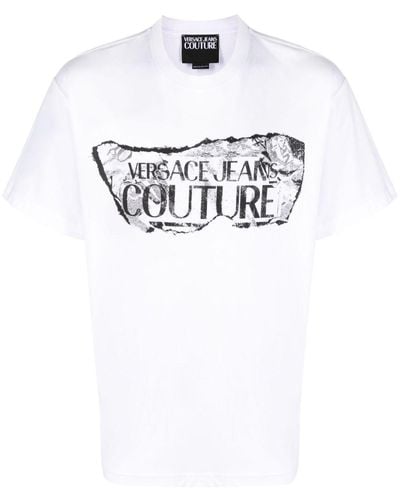 Versace Jeans Couture Logo-Print Cotton T-Shirt - White