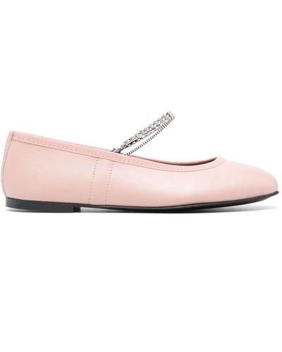 KATE CATE Juliette Leather Ballerina Shoes - Pink