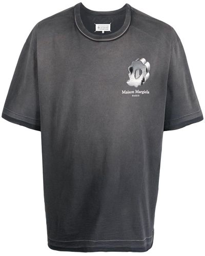 Maison Margiela Chest Logo-print T-shirt - Grey