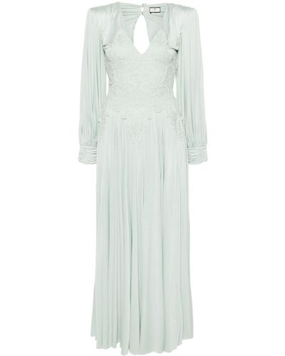 Elisabetta Franchi Lace-inserts Jersey Maxi Dress - White