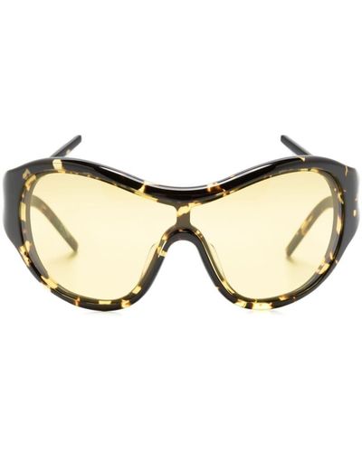 Christopher Esber Uma 98 Wraparound-Frame Sunglasses - Natural