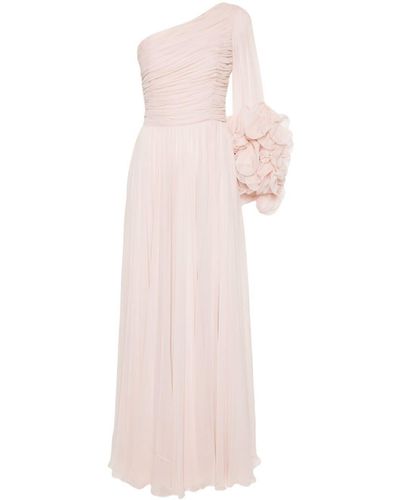 Costarellos Draped Silk Maxi Dress - Pink