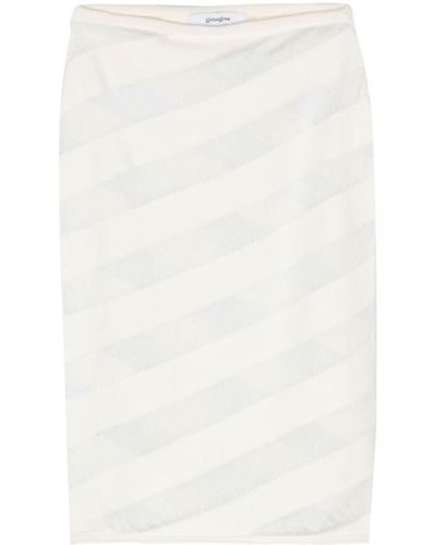 GIMAGUAS Zebara Semi-Sheer Panel Skirt - White