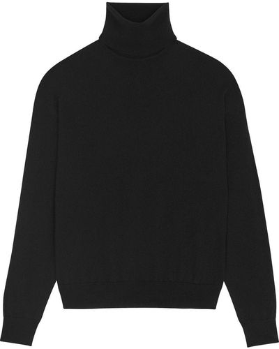 Saint Laurent Roll Neck Cashmere Sweater - Black