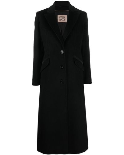 Cinzia Rocca Virgin-wool Single-breasted Coat - Black