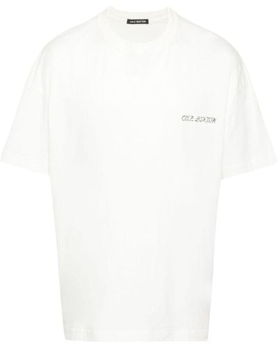 Cole Buxton Flame Logo-Print Cotton T-Shirt - White