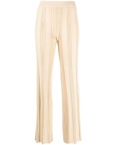Mrz Pleated-Detail Straight-Leg Trousers - Natural