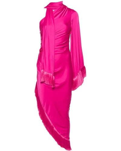 PATBO Fringed One-Shoulder Dress - Pink
